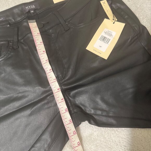 NYDJ Marilyn Straight Black Coated Jeans Lift Tuck Technology 12P stretch zip - Picture 13 of 16
